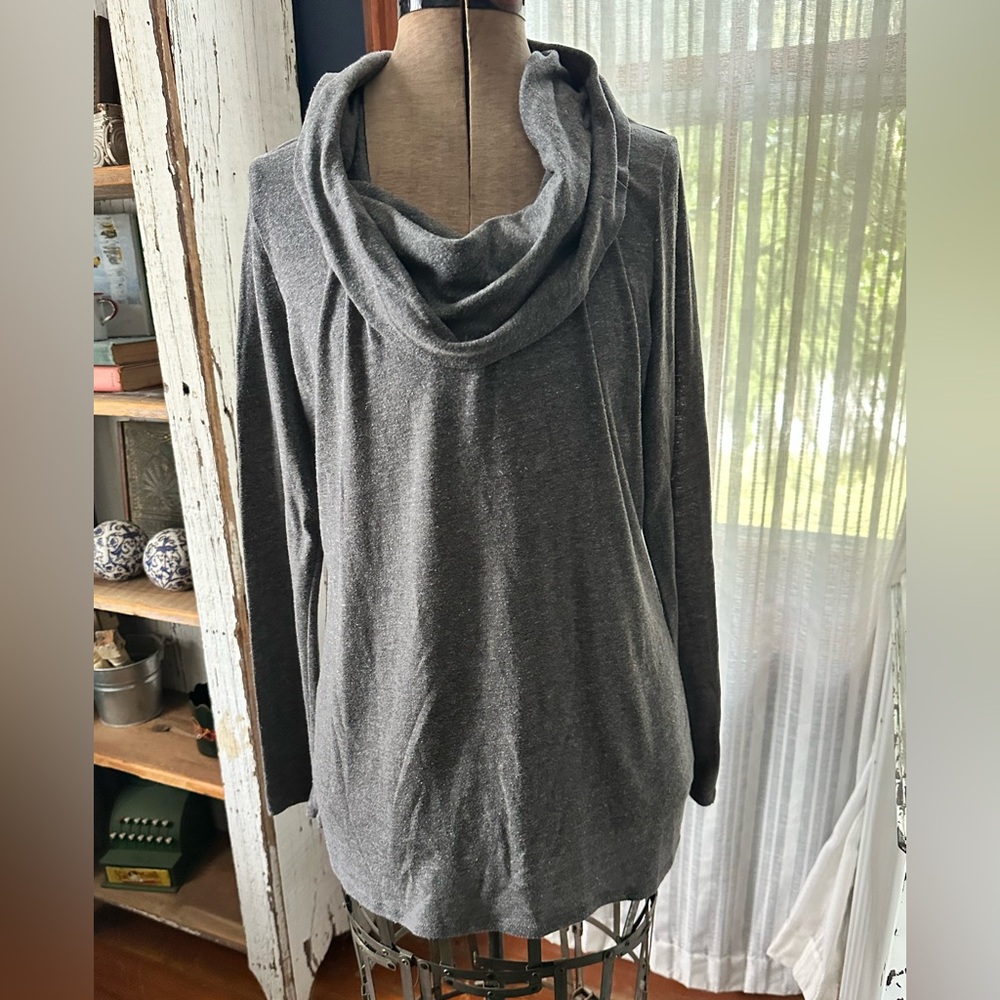 GAP Gray Long Sleeve Cowl Neck Top